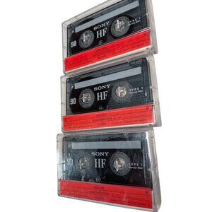 3 Sony HF 90 Minute Blank Audio Cassette Tapes Normal Bias Type I For Recording